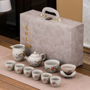 Bộ Ấm Trà Gốm Nung Hình Đào 7 Chén ATB07