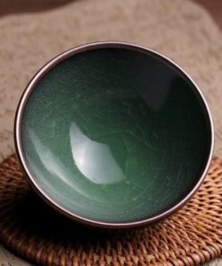 Chén nhữ diêu Men Rạn Ngọc Bích Nung Củi 100ml làm chén chủ CTM81