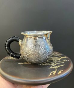 Chén tống bạc nguyên chất 999 gò tay thủ công mai lan cúc trúc CT96.