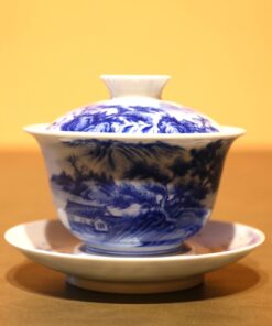 Tiềm Trà Sứ Cảnh Đức Vẽ Tay Sơn Thuỷ Lão Tùng cao cấp 150ml AS83