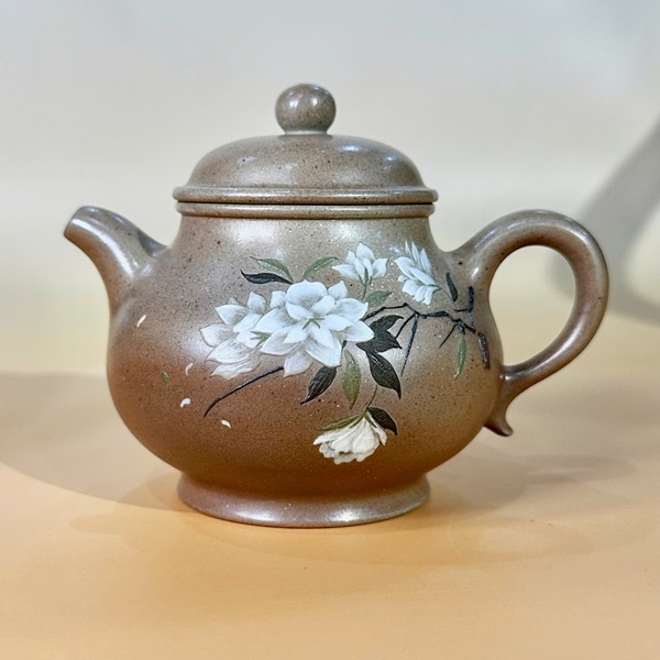 Ấm Tử Sa Đất Cũ Chuyết Cầu Hoả Biến Hoa Mẫu Đơn 200ml ATS226