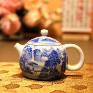 Ấm Sứ Cảnh Đức Tây Thi Hoạ Sơn Thuỷ Nắp Khít 230ml AS88