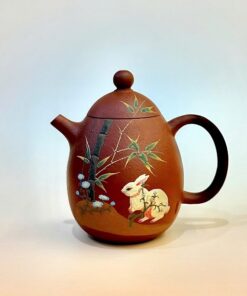 Ấm tử sa Nghi Hưng đất cũ chu nê long đán họa thỏ 160ml ATS199