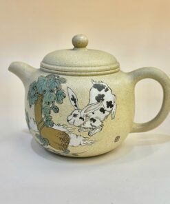 Ấm tử sa Nghi Hưng đoàn nê viên châu họa thỏ 240ml ATS24