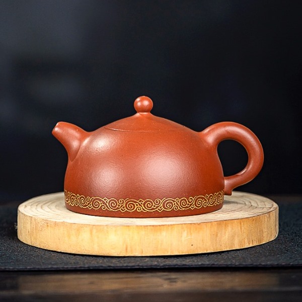 Ấm Tử Sa Đất Cũ Chu Nê Dáng Bán Nguyệt Trơn 300ml ATS113