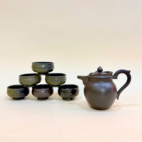 Bộ ấm chén tử sa nê hưng tăng mao hỏa biến đen đẹp 250ml BAT110