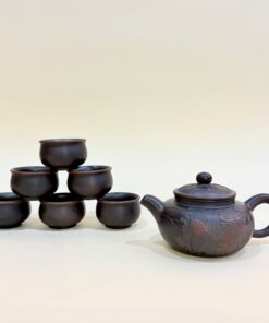 Bộ ấm chén hắc sa nê hưng cao cấp biển phúc khắc sen cá 200ml BAT176