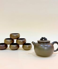 Bộ ấm chén hỏa biến tử sa nê hưng trúc đoạn xanh ngọc thủ công 250ml BAT197