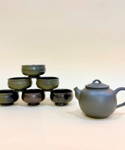 Bộ ấm chén tử sa nê hưng hỏa biến xanh thủ công dáng Đại Bân đẹp 200ml BAT300-DB