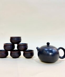 Bộ ấm chén tử sa nê hưng biển phúc phỏng cổ màu đỏ đẹp cao cấp 220ml BAT03