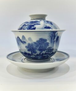 Tiềm Trà Sứ Cảnh Đức Vẽ Tay Sơn Thủy Chữ Bên Trong 210ml AS58