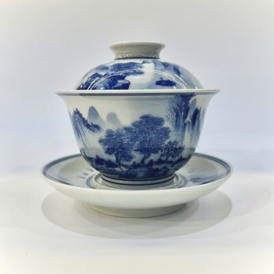 Tiềm Trà Sứ Cảnh Đức Vẽ Tay Sơn Thủy Chữ Bên Trong 210ml AS58