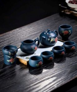 Bộ ấm tử sa Nghi Hưng lục nê tây thi họa hoa mẫu đơn 230ml AT32