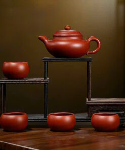 Bộ ấm tử sa Nghi Hưng đại hồng bào biển phúc 250ml kèm 4 chén AT33