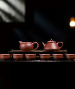 Bộ ấm tử sa Nghi Hưng đại hồng bào thạch biều 230ml kèm 6 chén AT35