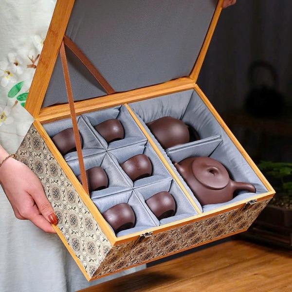 Bộ ấm tử sa Thạch Biều Tử Nê 280ml AT45 - Ảnh 2