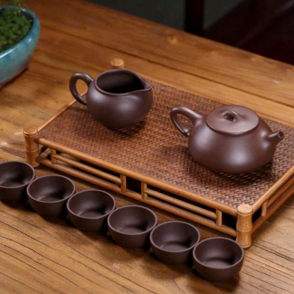 Bộ ấm tử sa Thạch Biều Tử Nê 280ml AT45 - Ảnh 3