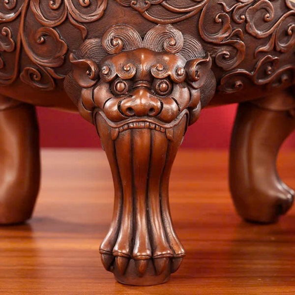 Lư Trầm Đồng Đỏ Nghê Tỳ Hưu Cao 18cm LD64 - Ảnh 3