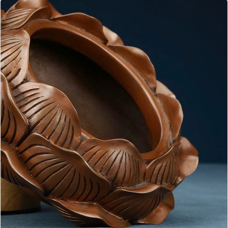 Lư Trầm Đồng Đỏ Khắc Sen LD65 - Ảnh 3