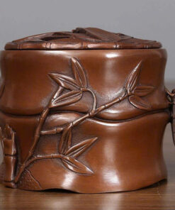 Lư Trầm Đồng Đỏ Khắc Trúc LD66