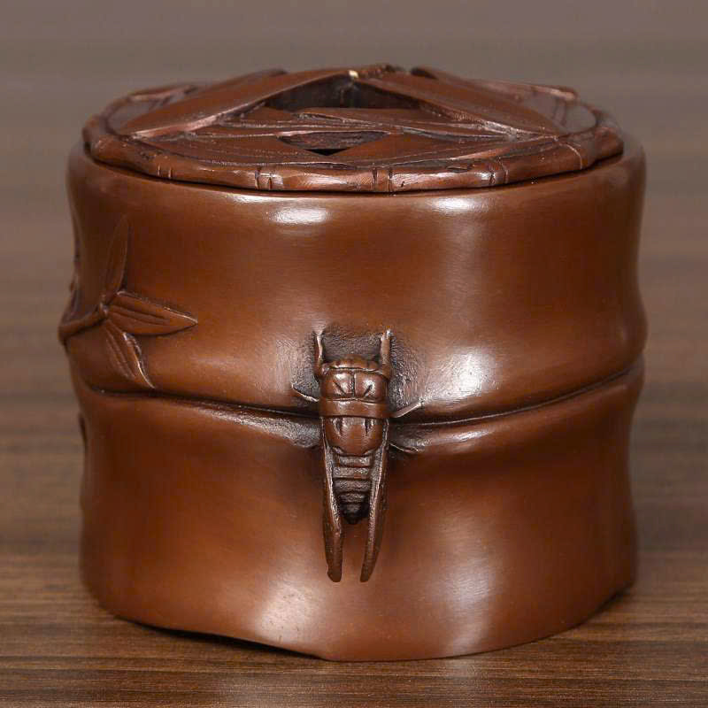 Lư Trầm Đồng Đỏ Khắc Trúc LD66 - Ảnh 3