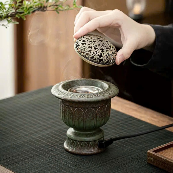 Lư Điện Xông Trầm Khắc Phỏng Cổ Cao 2 Màu LS03 - Ảnh 2
