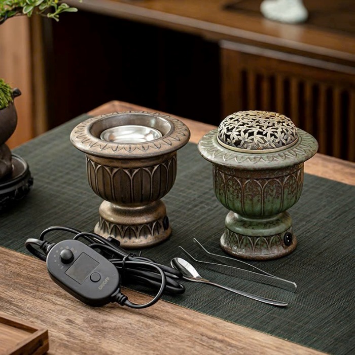 Lư Điện Xông Trầm Khắc Phỏng Cổ Cao 2 Màu LS03 - Ảnh 4