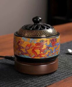 Lư Sứ Điện Xông Trầm Họa Tiết Cửu Long LS11