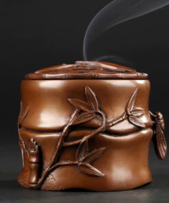 Lư xông trầm Đồng Đỏ Khắc Trúc LD74