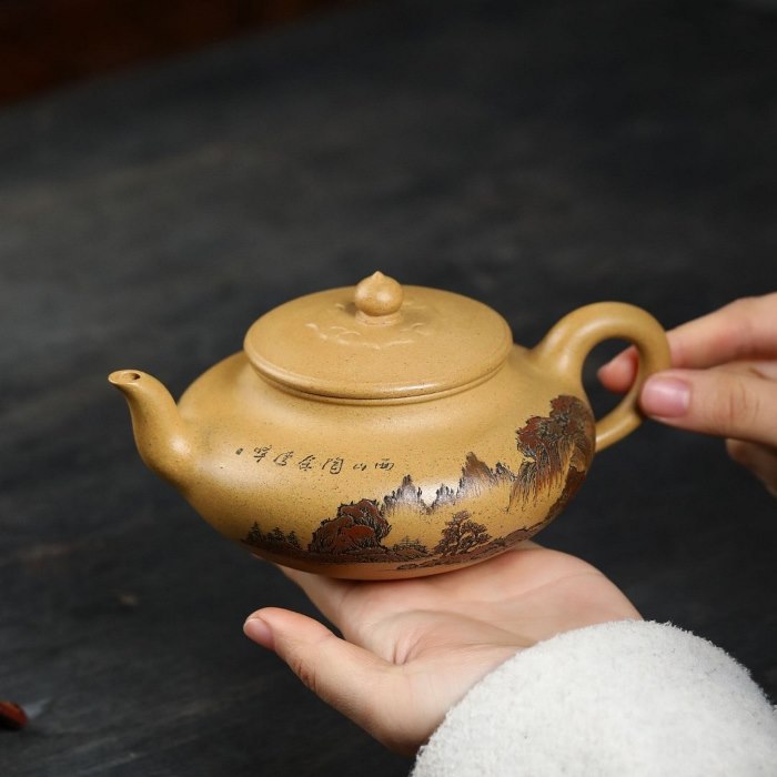 Ấm Tử Sa Đất Cũ Hư Biến Sơn Thuỷ Lão Đoàn Nê 280ml ATS618 - Ảnh 5