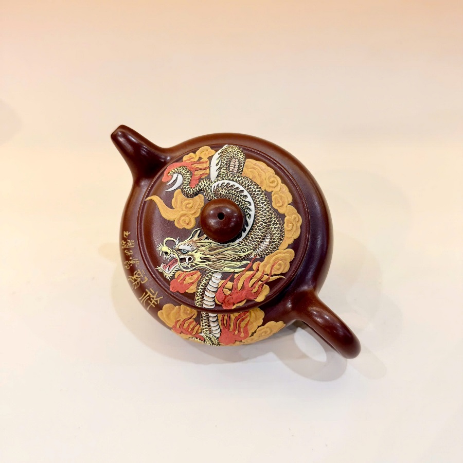 Ấm Tử Sa Đất Cũ Đáy Tào Thanh Biển Phúc Long Ẩn Đắp Nổi 300ml ATS616 - Ảnh 3