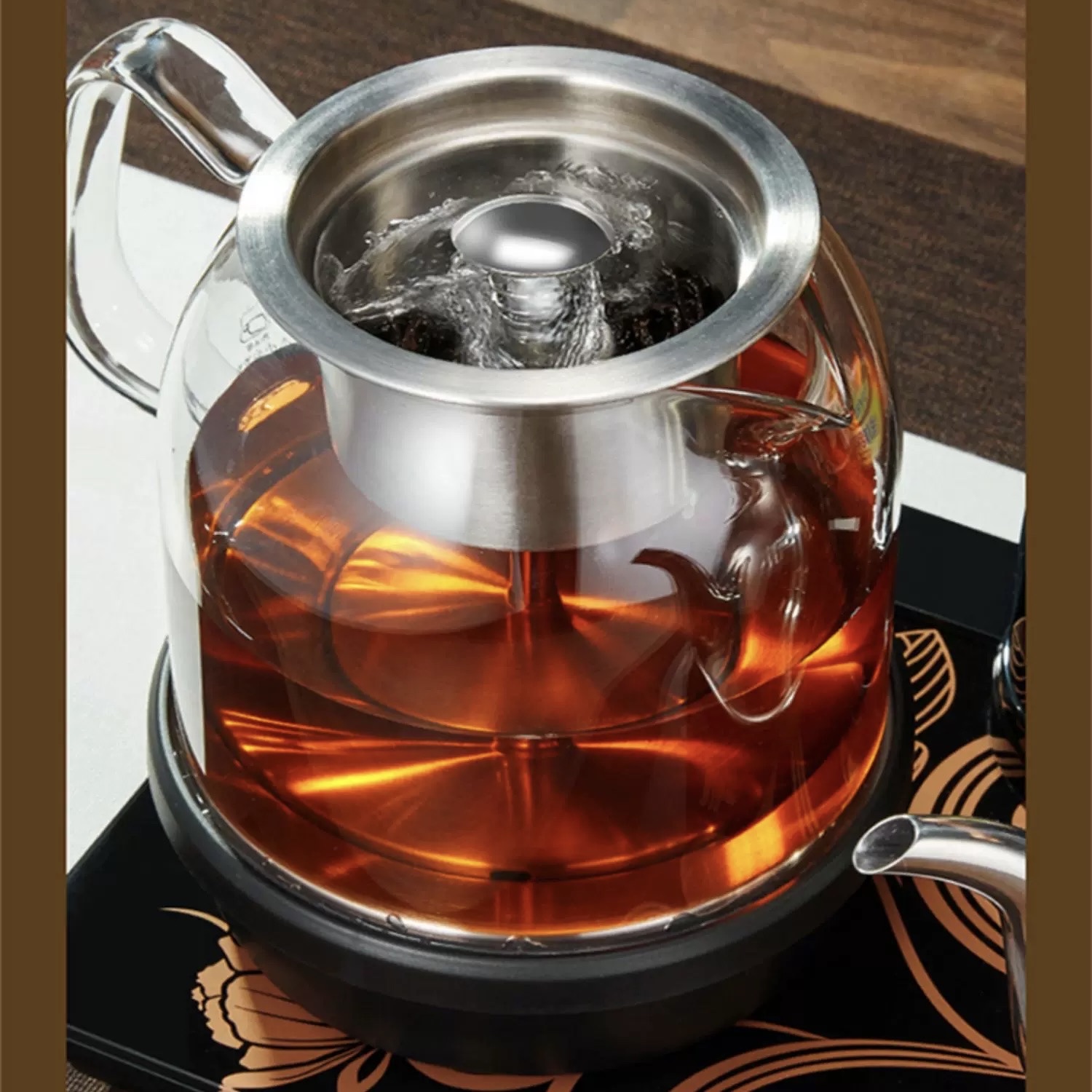 Bếp Trà Điện Kamjove Inox Đen Tích Hợp 2 Siêu Đun Trà K905 - Ảnh 2