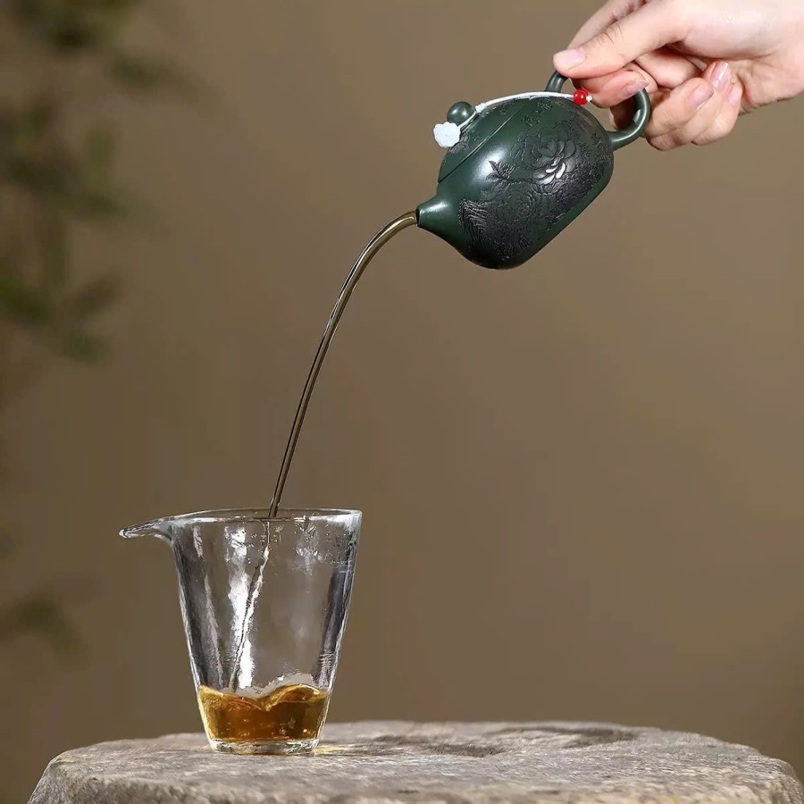 Ấm tử sa lục nê tây thi khắc hoa mẫu đơn 160ml ATSM19 - Ảnh 5