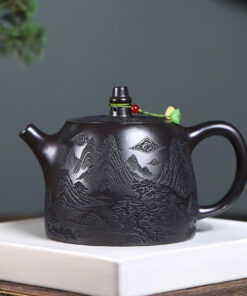 Ấm Tử Sa Nghi Hưng Hắc Nê Đức Trung Khắc Cao Sơn 500ml ATSM61