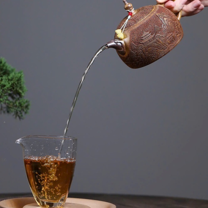 Ấm Tử Sa Đoàn Nê Hoả Biến Bán Nguyệt Sơn Thuỷ Hữu Tình 330ml ATSM64 - Ảnh 4