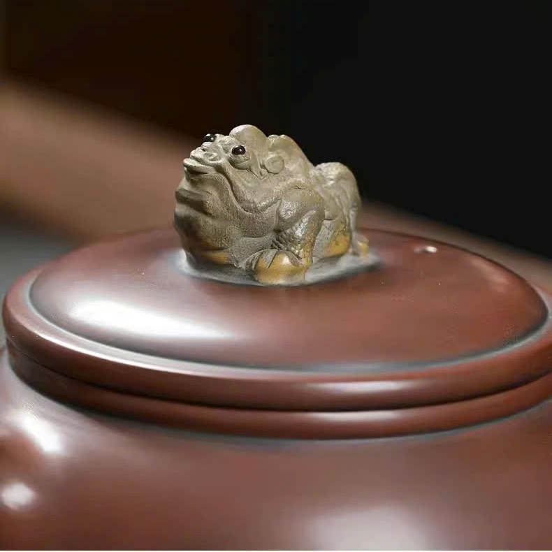 Ấm Nê Hưng Đức Trung Trúc Đoạn Thiềm Thừ Ngự Nắp 250ml AKC134 - Ảnh 4