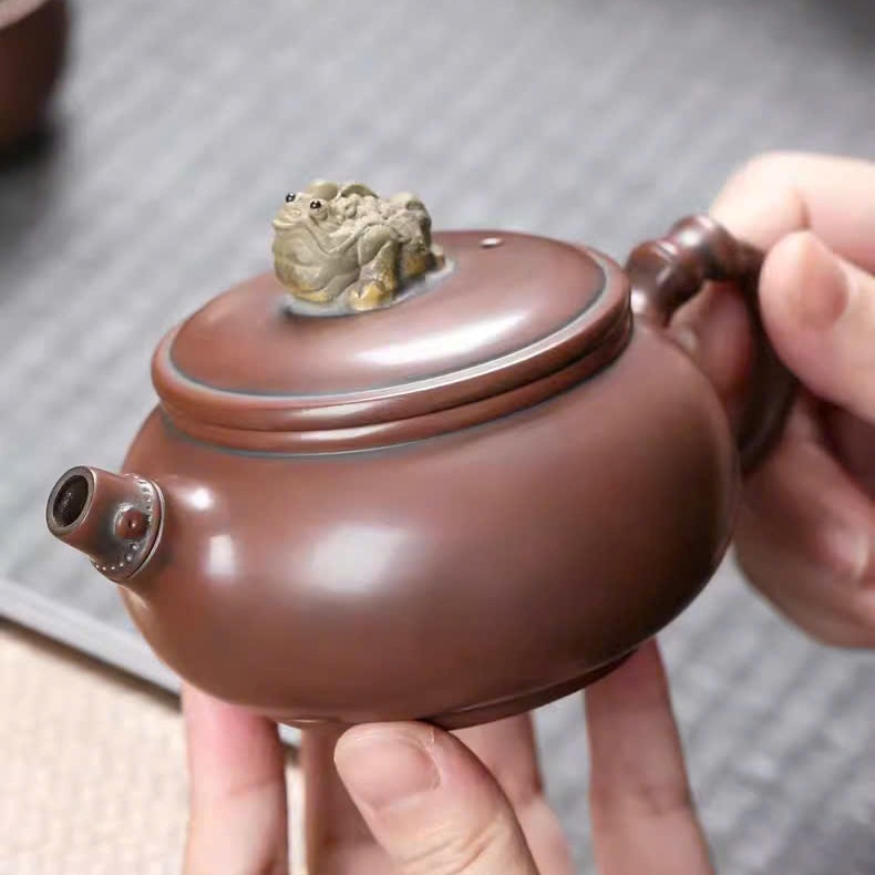 Ấm Nê Hưng Đức Trung Trúc Đoạn Thiềm Thừ Ngự Nắp 250ml AKC134 - Ảnh 5