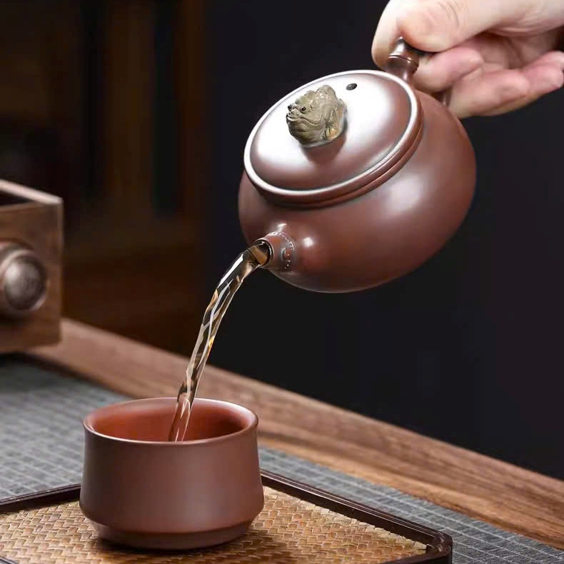 Ấm Nê Hưng Đức Trung Trúc Đoạn Thiềm Thừ Ngự Nắp 250ml AKC134 - Ảnh 6