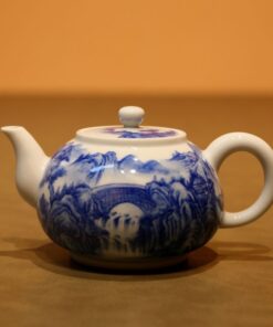 Ấm Trà Sứ Cảnh Đức Vẽ Tay Sơn Thuỷ 220ml AS122