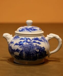 Ấm Trà Sứ Cảnh Đức Văn Đán Vẽ Tay Sơn Thuỷ 220ml AS122