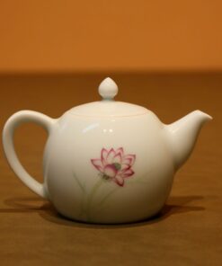 Ấm Trà Sứ Cảnh Đức Hoạ Tay Vẽ Sen 180ml AS125