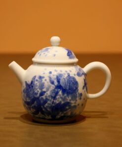 Ấm Sứ Cảnh Đức Thanh Hoa Vẽ Tay Sen Cá 250ml AS124