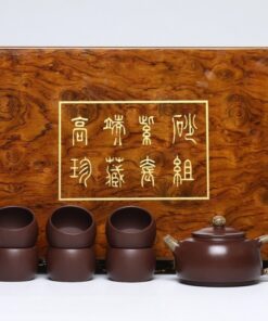 Bộ Ấm Trà Tử Sa Tử Nê đất Cũ Dáng Tang Biên Trơn 6 Chén 250ml AT201