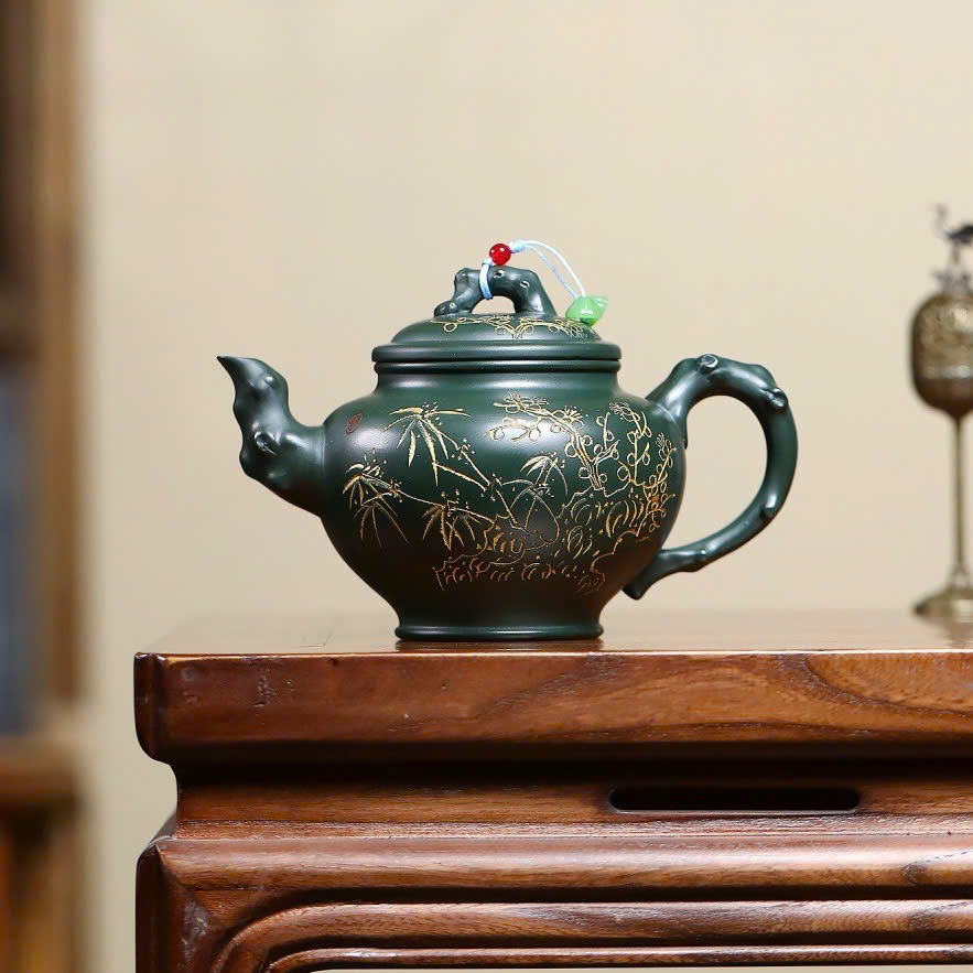 Ấm Tử Sa Lục Nê Tiêu Anh Trúc Đoạn 410m ATSM21