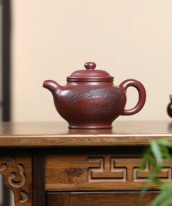 Ấm Tử Sa Chuyết Chỉ Đáy Tào Thanh Khắc Tiên Hạc 380ml ATSM23