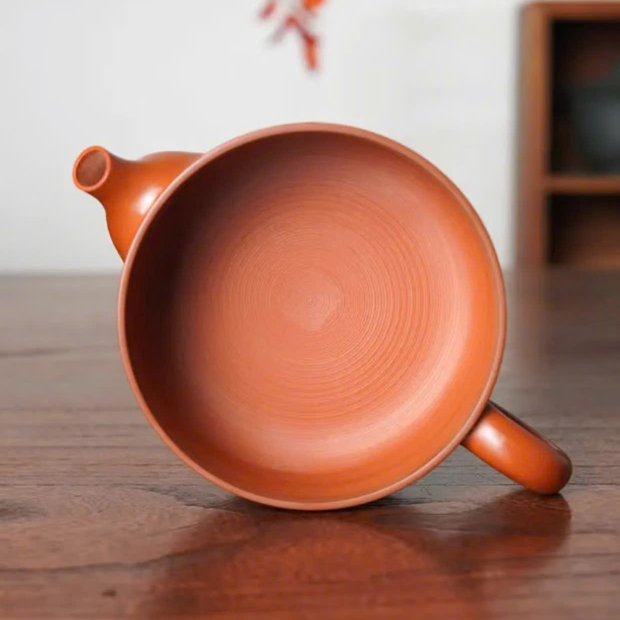 Ấm Nê Hưng Đức Trung Hán Ngoã Đỏ Khắc Núi 150ml AKC306 - Ảnh 3