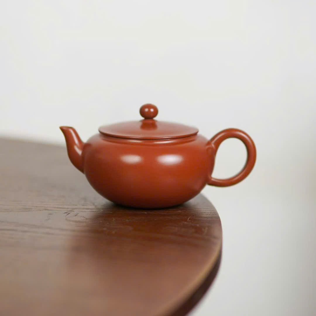 Ấm Nê Hưng Thang Bà Hồ Lô Tôn Đỏ Trơn 130ml AKC307 - Ảnh 2