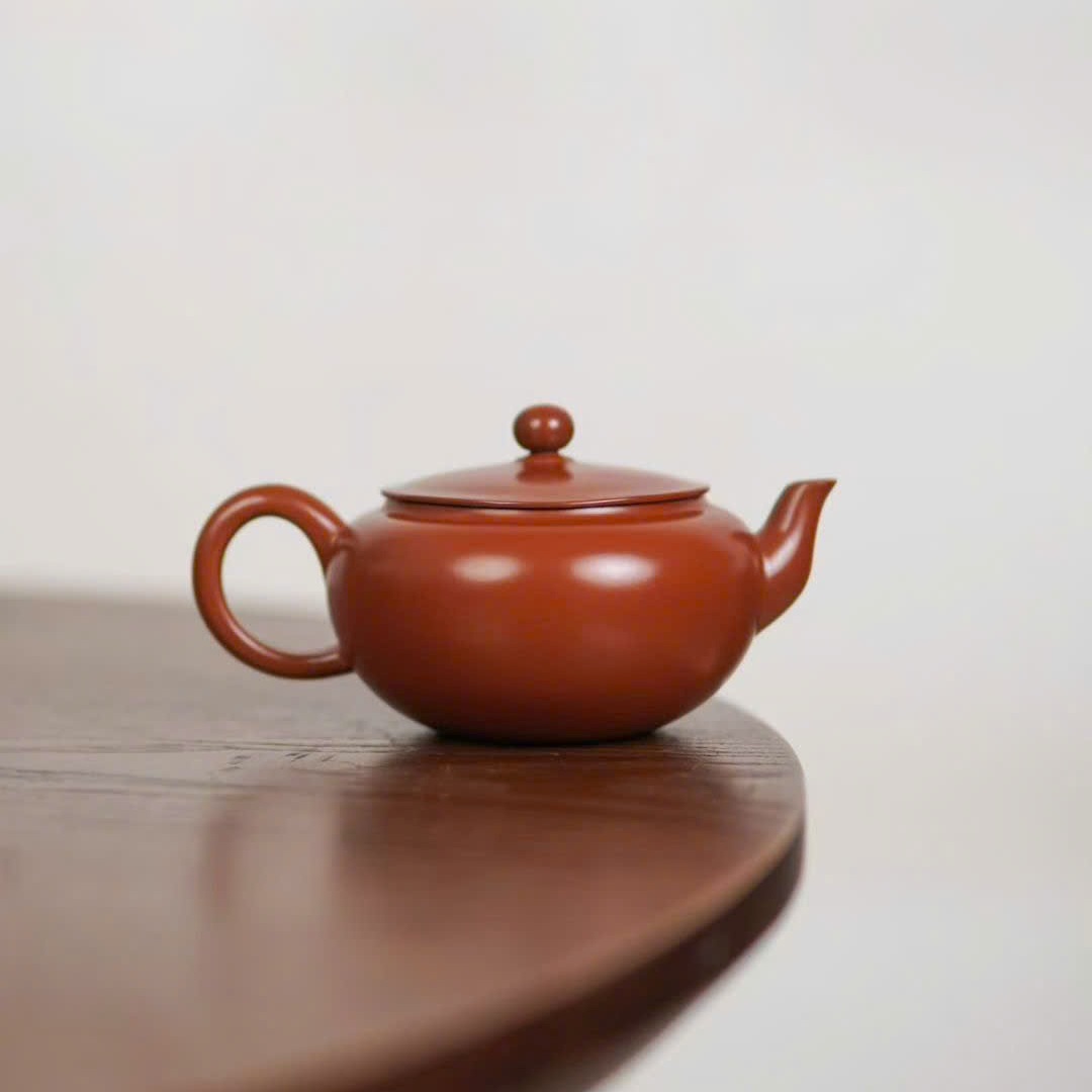 Ấm Nê Hưng Thang Bà Hồ Lô Tôn Đỏ Trơn 130ml AKC307 - Ảnh 3