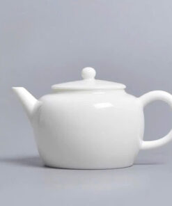 Ấm Sứ Trắng Bạch Định Dáng Tang Biên Trơn 220ml AS98