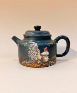 Ấm Tử Sa Đất Cũ Lục Nê Đức Trung Đắp Nổi Gà Đại Cát Đại Lợi 250ml ATS247